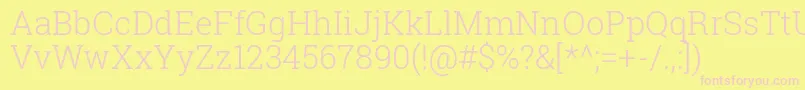 Robotoslab Light Font – Pink Fonts on Yellow Background