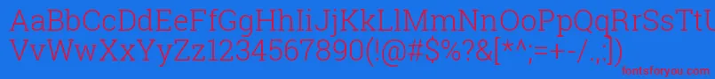 Robotoslab Light Font – Red Fonts on Blue Background