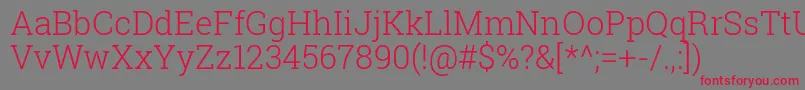 Robotoslab Light Font – Red Fonts on Gray Background