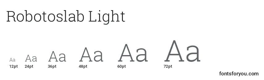 Размеры шрифта Robotoslab Light