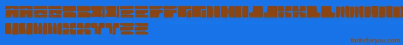 Cable-Schriftart – Braune Schriften auf blauem Hintergrund
