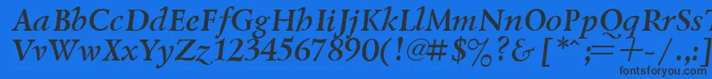 LazurskyBoldItalic.001.001 Font – Black Fonts on Blue Background