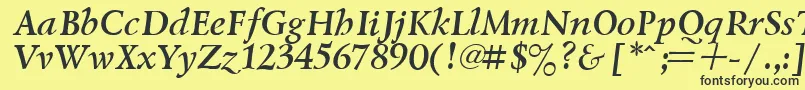 LazurskyBoldItalic.001.001 Font – Black Fonts on Yellow Background