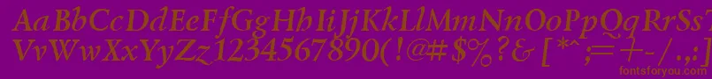 LazurskyBoldItalic.001.001 Font – Brown Fonts on Purple Background