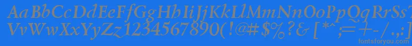 LazurskyBoldItalic.001.001 Font – Gray Fonts on Blue Background