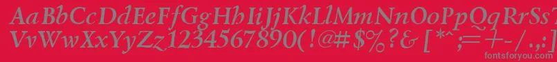 フォントLazurskyBoldItalic.001.001 – 赤い背景に灰色の文字