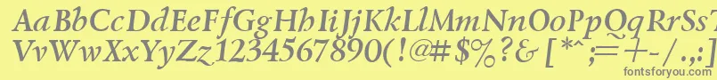 LazurskyBoldItalic.001.001 Font – Gray Fonts on Yellow Background