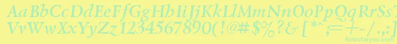 Police LazurskyBoldItalic.001.001 – polices vertes sur fond jaune