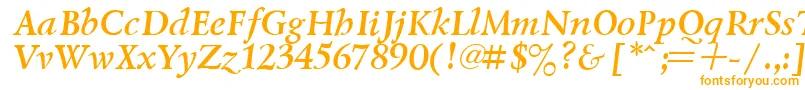 LazurskyBoldItalic.001.001 Font – Orange Fonts on White Background