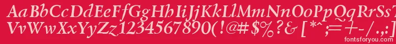 LazurskyBoldItalic.001.001 Font – Pink Fonts on Red Background