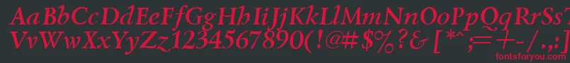 LazurskyBoldItalic.001.001 Font – Red Fonts on Black Background