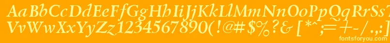 LazurskyBoldItalic.001.001 Font – Yellow Fonts on Orange Background