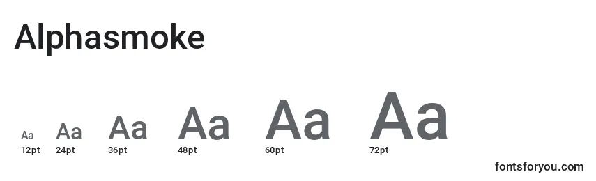 Größen der Schriftart Alphasmoke