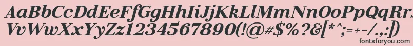 フォントLitolandItalic – ピンクの背景に黒い文字