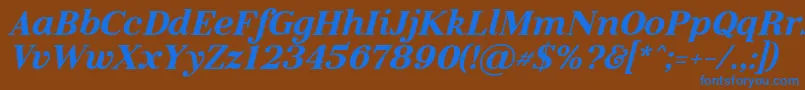 Шрифт LitolandItalic – синие шрифты на коричневом фоне