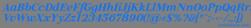 Шрифт LitolandItalic – синие шрифты на сером фоне
