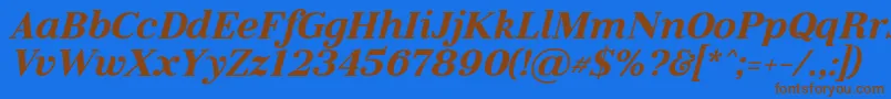 LitolandItalic-fontti – ruskeat fontit sinisellä taustalla