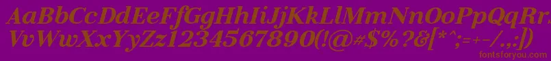 LitolandItalic-fontti – ruskeat fontit violetilla taustalla