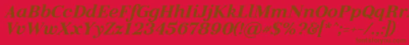 LitolandItalic-Schriftart – Braune Schriften auf rotem Hintergrund