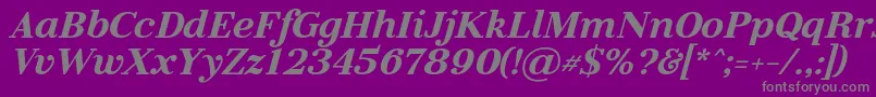 LitolandItalic-fontti – harmaat kirjasimet violetilla taustalla