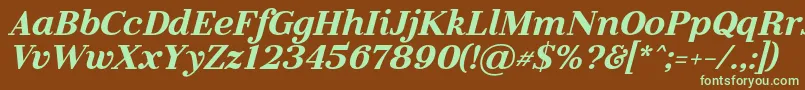 LitolandItalic Font – Green Fonts on Brown Background