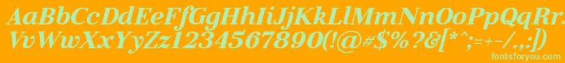 Шрифт LitolandItalic – зелёные шрифты на оранжевом фоне