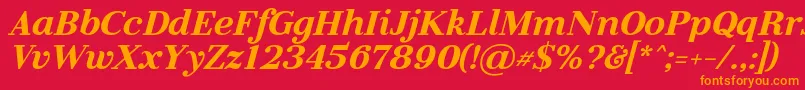 Police LitolandItalic – polices orange sur fond rouge