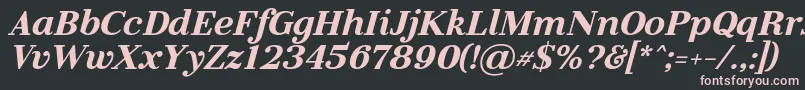 フォントLitolandItalic – 黒い背景にピンクのフォント