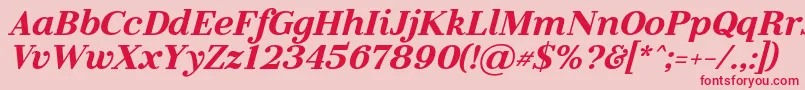 フォントLitolandItalic – ピンクの背景に赤い文字
