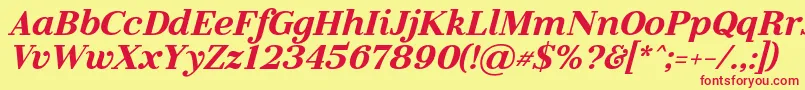 Шрифт LitolandItalic – красные шрифты на жёлтом фоне