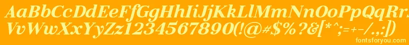 Police LitolandItalic – polices jaunes sur fond orange