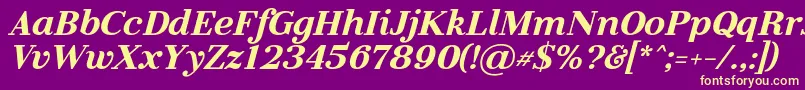 LitolandItalic-Schriftart – Gelbe Schriften auf violettem Hintergrund