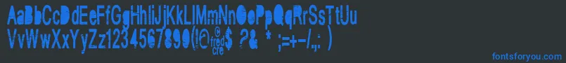 VintageCre Font – Blue Fonts on Black Background