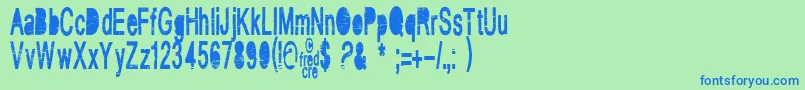 VintageCre Font – Blue Fonts on Green Background