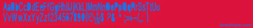 VintageCre Font – Blue Fonts on Red Background