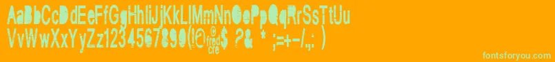 VintageCre Font – Green Fonts on Orange Background