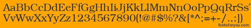 LibrarianRegular-fontti – mustat fontit oranssilla taustalla