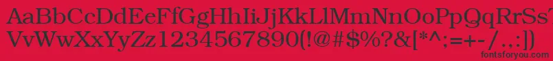 LibrarianRegular-fontti – mustat fontit punaisella taustalla