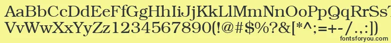 Czcionka LibrarianRegular – czarne czcionki na żółtym tle