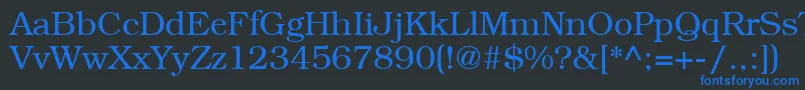 フォントLibrarianRegular – 黒い背景に青い文字