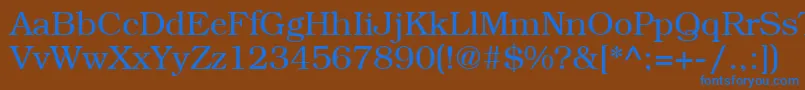 フォントLibrarianRegular – 茶色の背景に青い文字