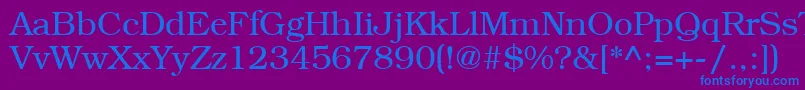 Czcionka LibrarianRegular – niebieskie czcionki na fioletowym tle
