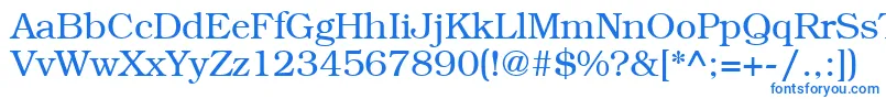 フォントLibrarianRegular – 白い背景に青い文字