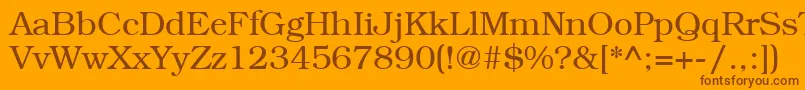 Czcionka LibrarianRegular – brązowe czcionki na pomarańczowym tle