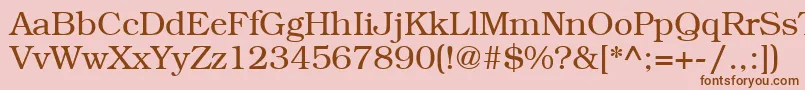 フォントLibrarianRegular – ピンクの背景に茶色のフォント