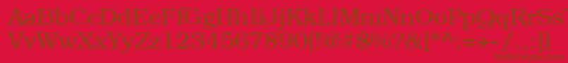 LibrarianRegular-fontti – ruskeat fontit punaisella taustalla