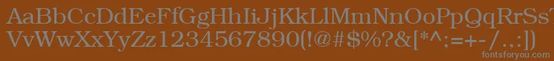 LibrarianRegular-fontti – harmaat kirjasimet ruskealla taustalla