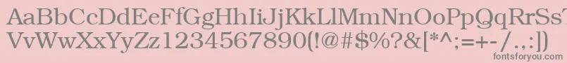 フォントLibrarianRegular – ピンクの背景に灰色の文字