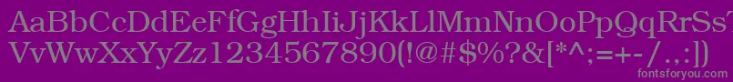 フォントLibrarianRegular – 紫の背景に灰色の文字