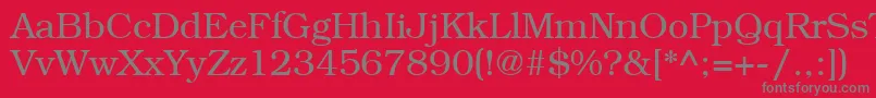 LibrarianRegular-Schriftart – Graue Schriften auf rotem Hintergrund
